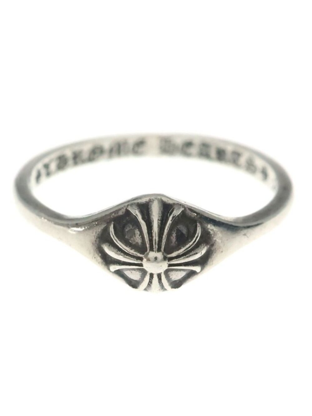 Chrome Hearts Bubblgm Mini Half Bubblegum Cross Ball Ring Silver